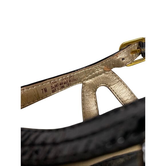 Sofft Womens 7M Black Leather Buckle Adjustable Strap Wedge Slingback Sandals - Picture 7 of 9